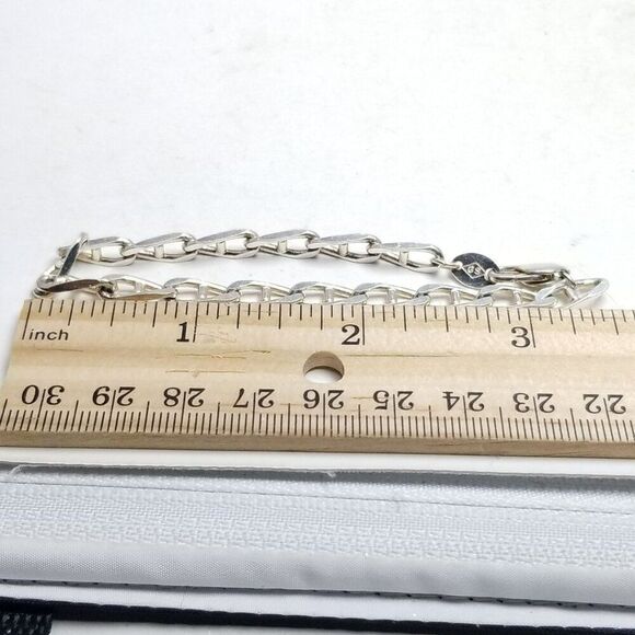 Vintage Anchor Link Chain Bracelet, Silver Tone, 7 Inches Long, Signe GS - Picture 6 of 7